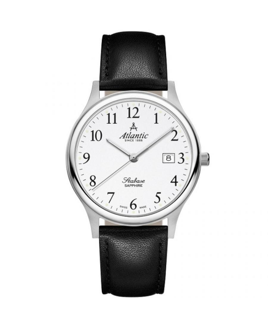 Men Classic Swiss Quartz Analog Watch ATLANTIC 60343.41.13 Silver Dial 40mm