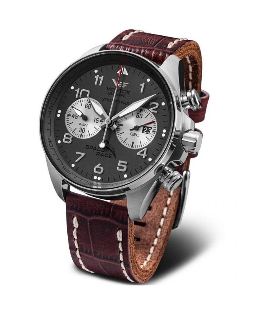 Mężczyźni Diver kwarcowy analogowe Zegarek Chronograf VOSTOK EUROPE 6S21-325A666LE Szary Dial 47mm