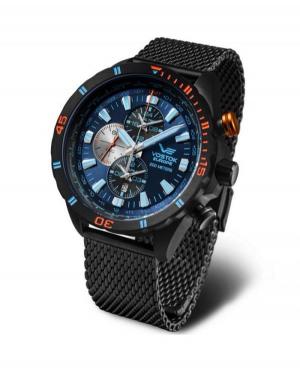 Men Fashion Diver Quartz Analog Watch Chronograph VOSTOK EUROPE YM26-320C654Br Blue Dial 47mm