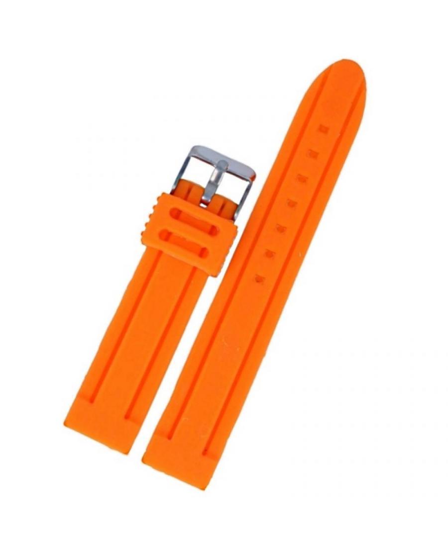 Watch Strap Diloy S253.12.18 Silicone Silikon Pomarańczowy 18 mm