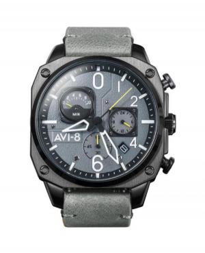 Men Quartz Analog Watch Chronograph AVI-8 AV-4052-03 Black Dial 45mm