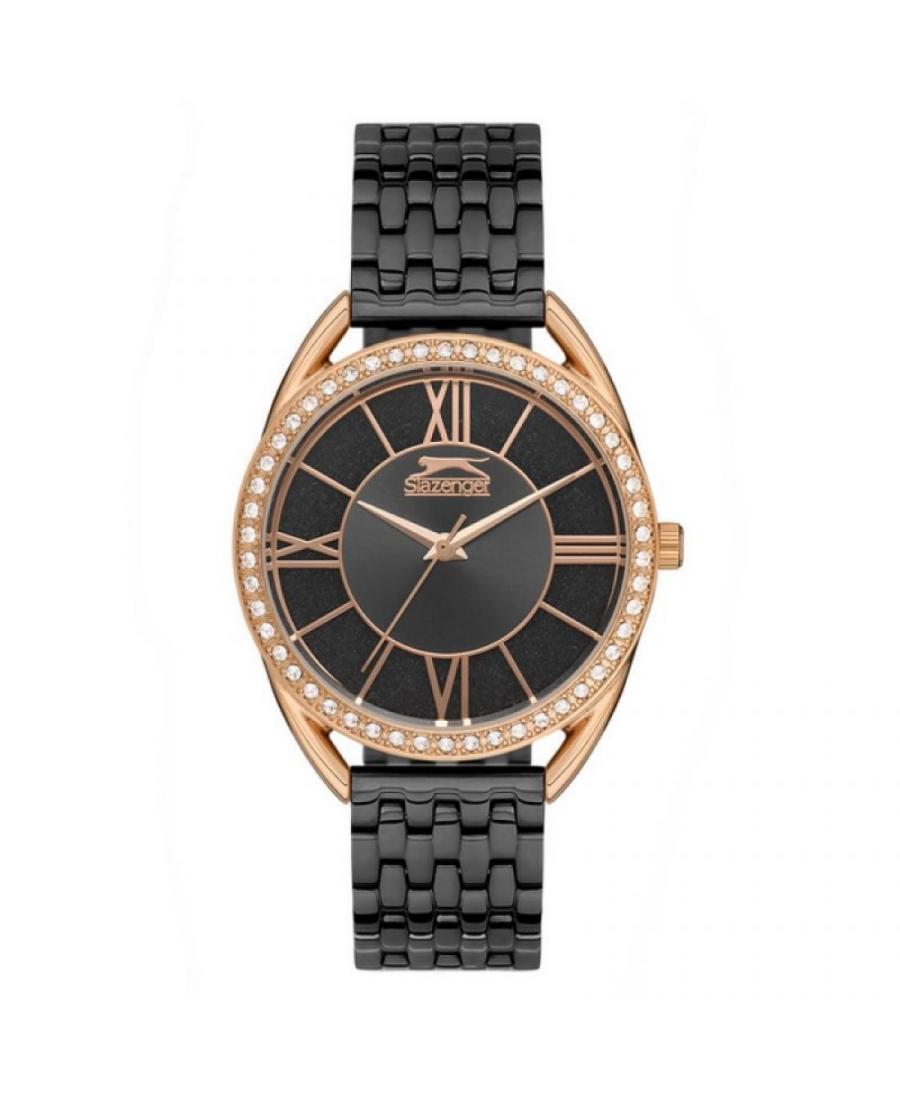 Kobiety Moda klasyczny kwarcowy analogowe Zegarek SLAZENGER SL.9.6537.3.04 Czarny Dial 35mm