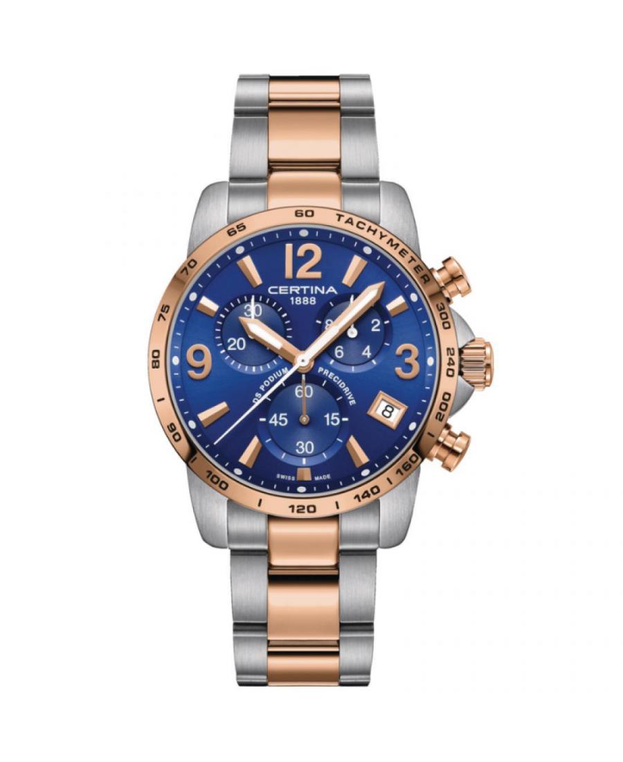Mężczyźni Moda Szwajcar kwarcowy analogowe Zegarek Chronograf CERTINA C034.417.22.047.00 Niebieska Dial 41mm