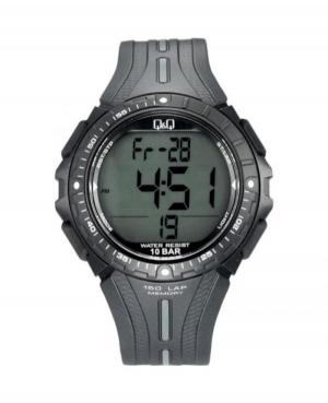 Men Sports Japan Quartz Digital Watch Timer Q&Q M102J001Y Grey Dial 51mm