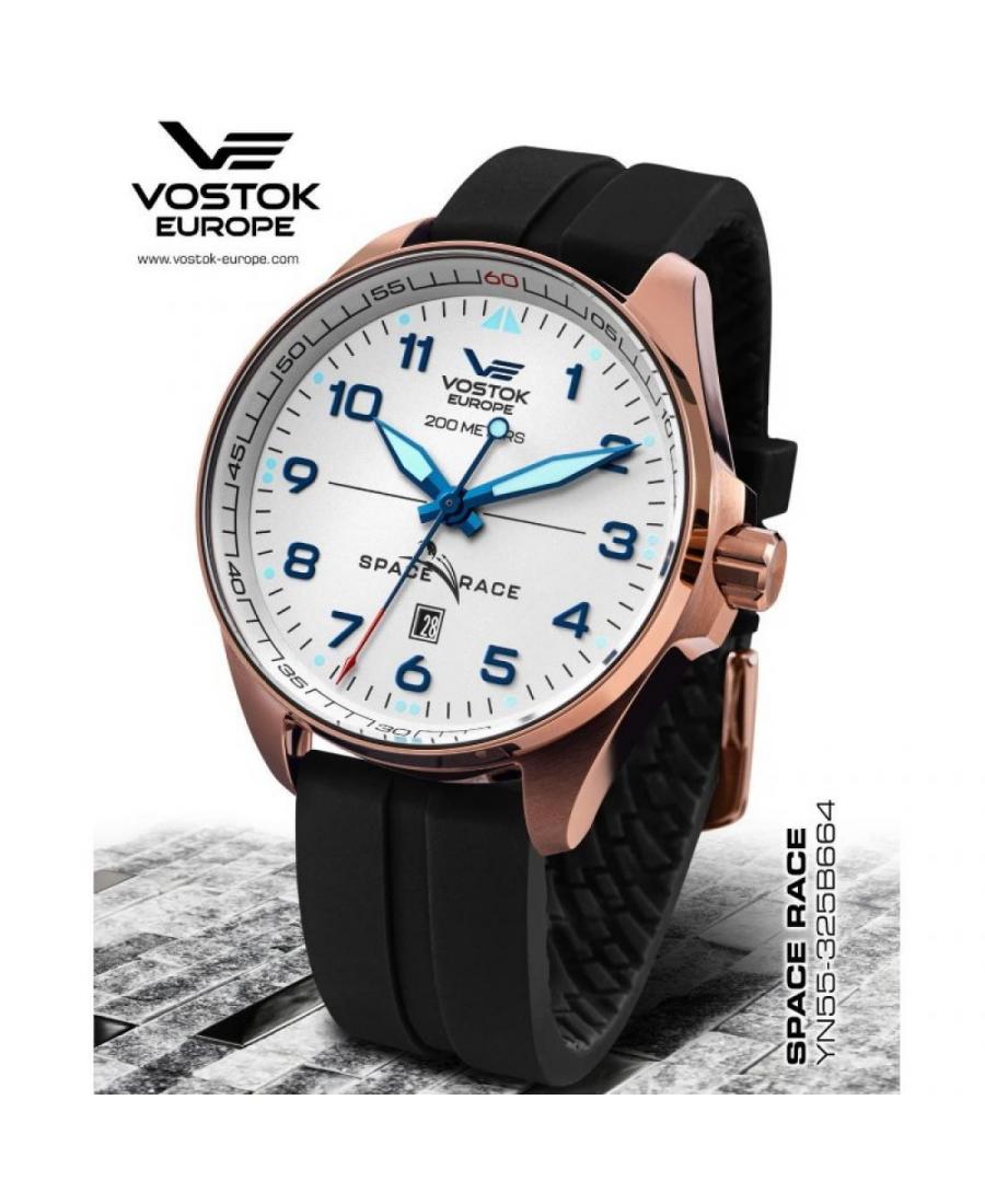Мужские Diver Automatic Аналоговый Часы VOSTOK EUROPE YN55-325B664SL Белый Dial 47mm