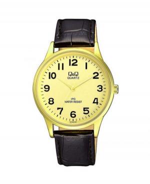 Men Classic Quartz Watch Q&Q C214J103Y Yellow Dial