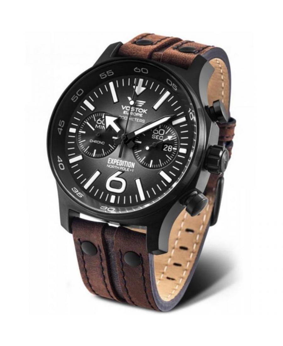Mężczyźni sportowy Diver kwarcowy analogowe Zegarek Chronograf VOSTOK EUROPE 6S21-595C643LE Szary Dial 47mm