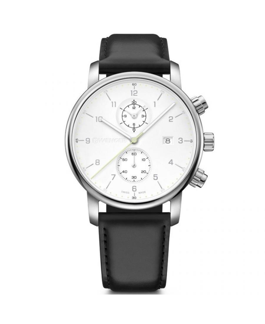 Men Swiss Classic Quartz Watch Wenger 01.1743.123 White Dial