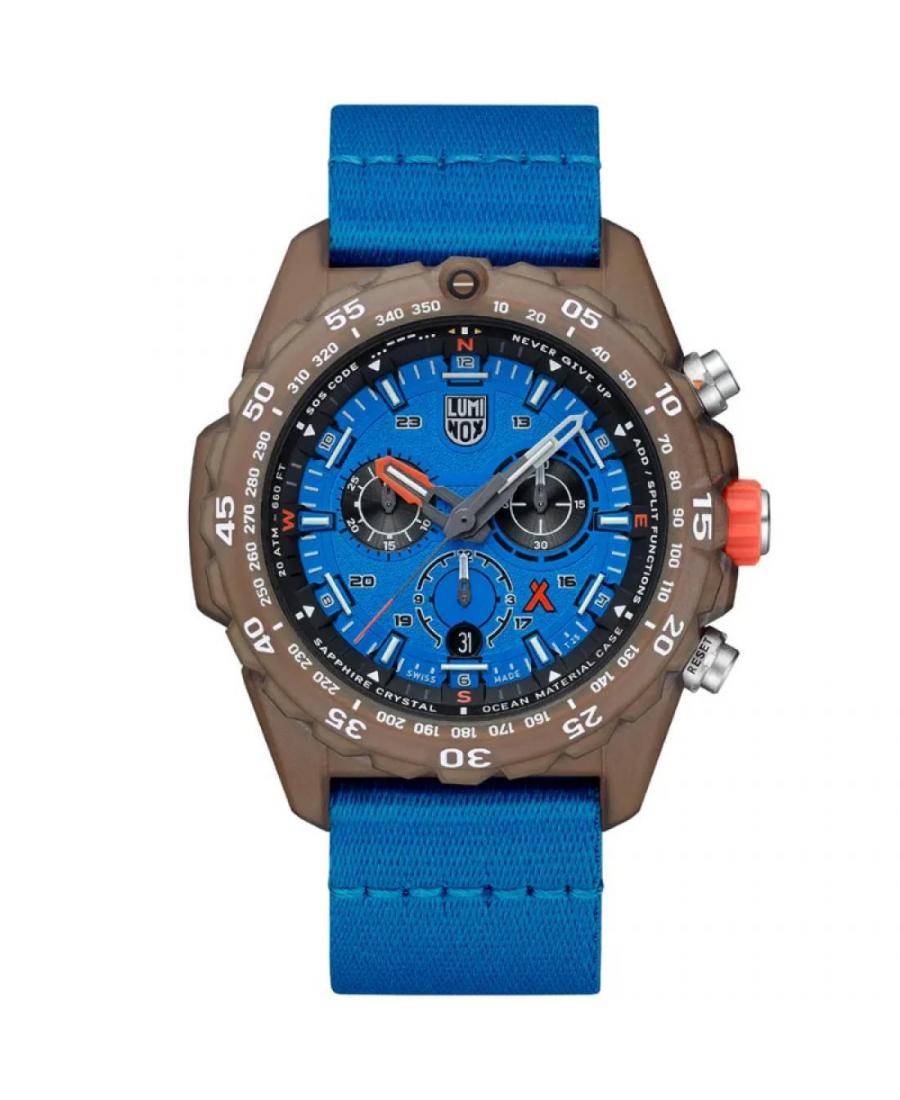Mężczyźni sportowy Funkcjonalny Diver Luxury Szwajcar kwarcowy analogowe Zegarek Chronograf LUMINOX XB.3743.ECO Niebieska Dial 4