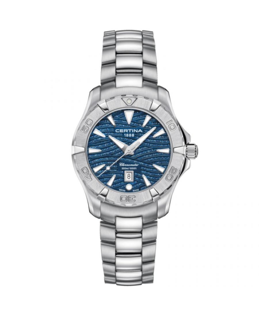 Kobiety klasyczny Diver Szwajcar kwarcowy analogowe Zegarek Chronograf CERTINA C032.251.11.041.09 Niebieska Dial 34.2mm