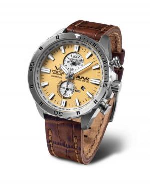 Mężczyźni Moda Diver kwarcowy analogowe Zegarek Chronograf VOSTOK EUROPE YM8J-320A655LE Żółty Dial 47mm