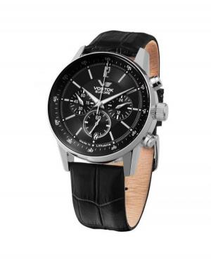 Mężczyźni kwarcowy analogowe Zegarek Chronograf VOSTOK EUROPE VK63-560A690 Czarny Dial 43mm