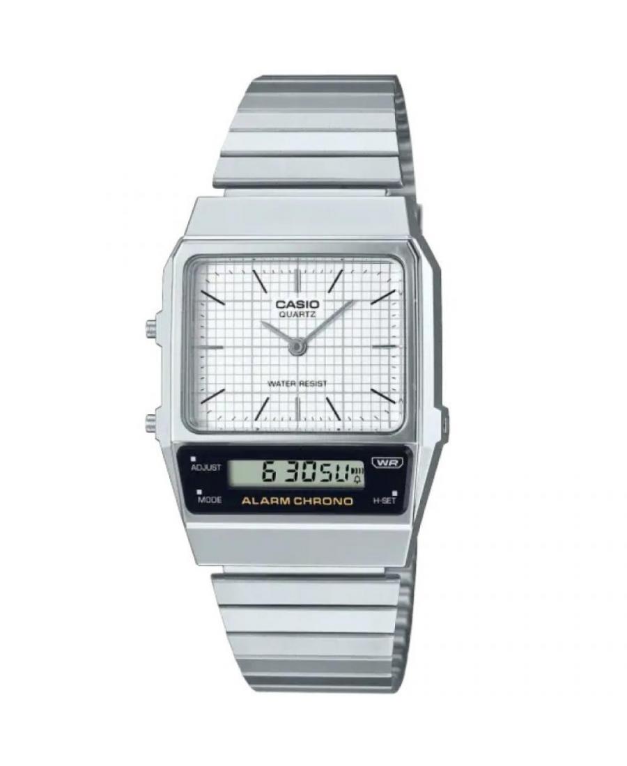 Men Japan Classic Functional Quartz Watch Casio AQ-800E-7AEF Silver Dial