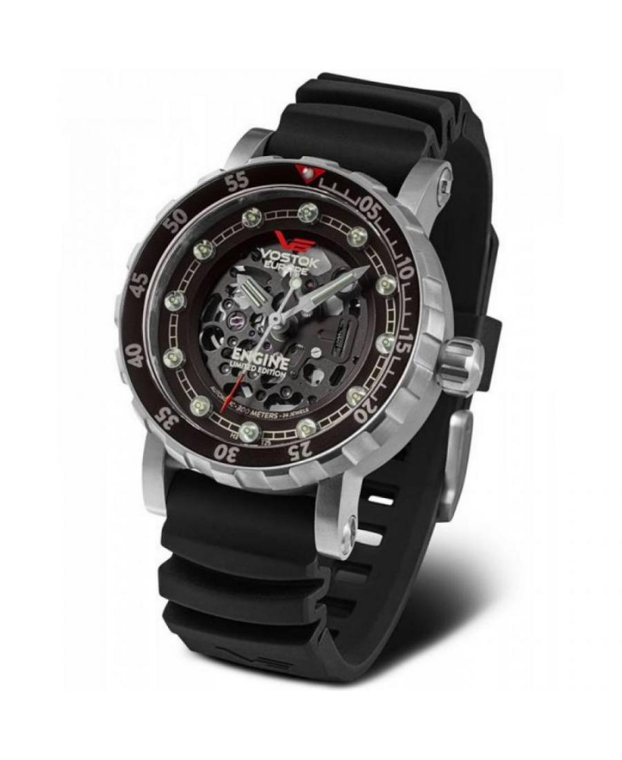 Mężczyźni Diver Luxury automatyczny analogowe Zegarek Szkielet VOSTOK EUROPE NH72-571A646 Czarny Dial 45mm