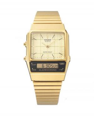 Men Classic Functional Japan Quartz Digital Watch Alarm CASIO AQ-800EG-9AEF Yellow Dial 40.5mm