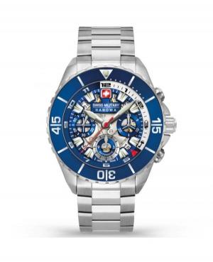 Men Luxury Swiss Automatic Analog Watch Chronograph SWISS MILITARY HANOWA 05-5342.04.003 Blue Dial 44mm