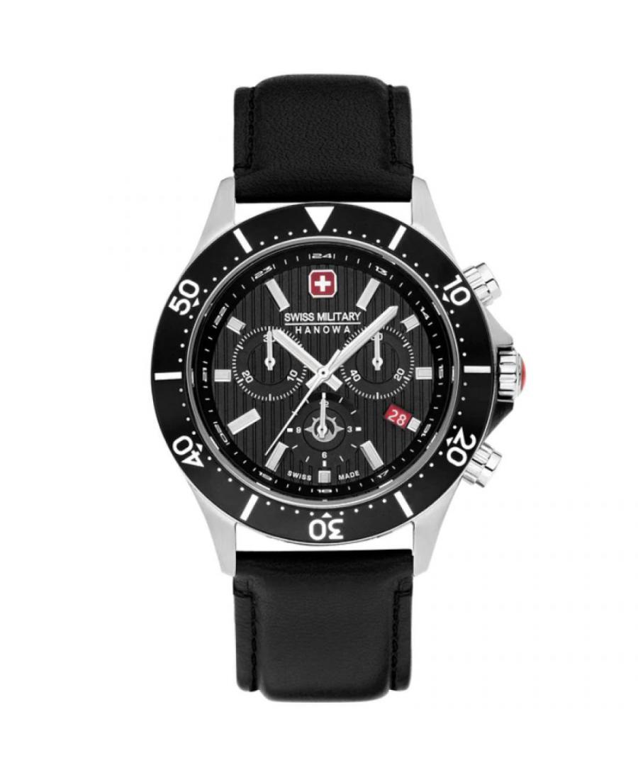 Mężczyźni Szwajcar kwarcowy analogowe Zegarek Chronograf SWISS MILITARY HANOWA SMWGC2100705 Czarny Dial 43mm