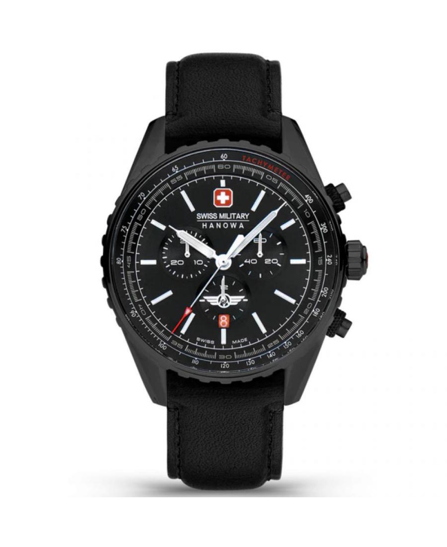 Men Swiss Quartz Watch Swiss Military Hanowa SMWGC0000330 Black Dial