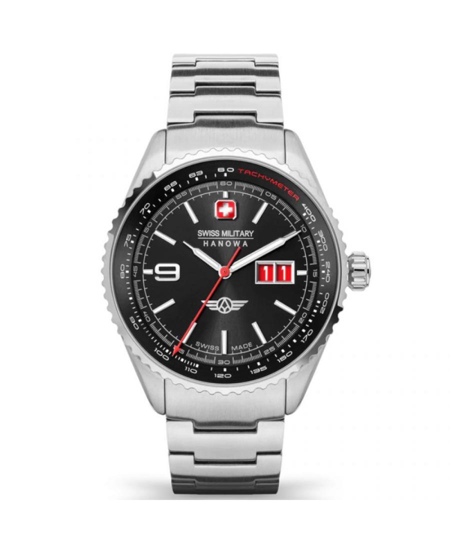 Мужские Швейцарские Кварцевый Аналоговый Часы SWISS MILITARY HANOWA SMWGH2101006 Черный Dial 43mm