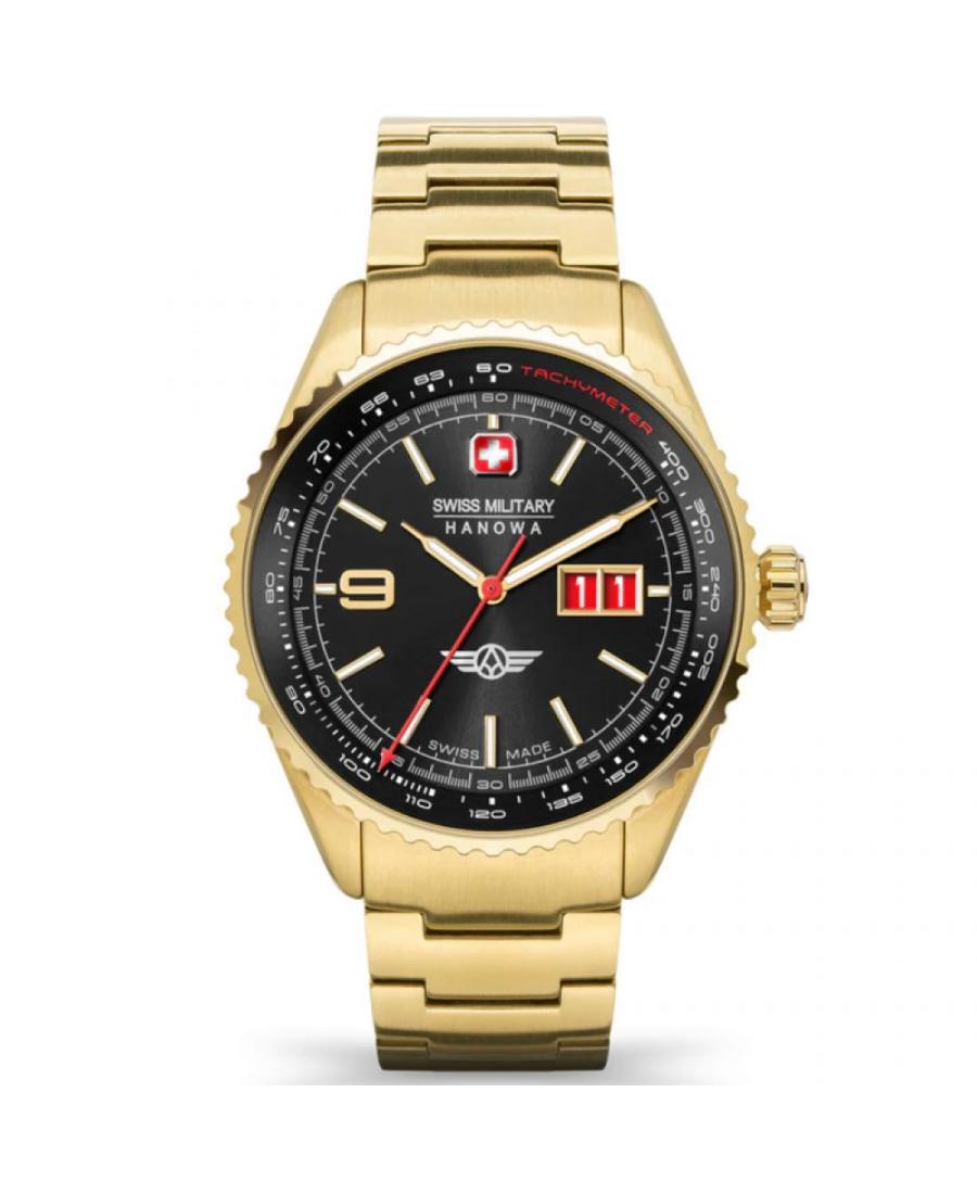 Men Swiss Quartz Watch Swiss Military Hanowa SMWGH2101010 Black Dial