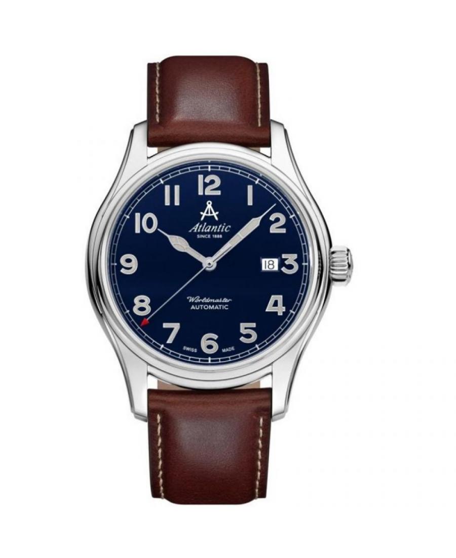 Мужские Классические Luxury Швейцарские Automatic Часы ATLANTIC 52752.41.53 Синий Dial 42mm