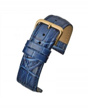 Watch Strap LBS Padded Croc Grain R630S.05(CR)26.Y Blue 26 mm
