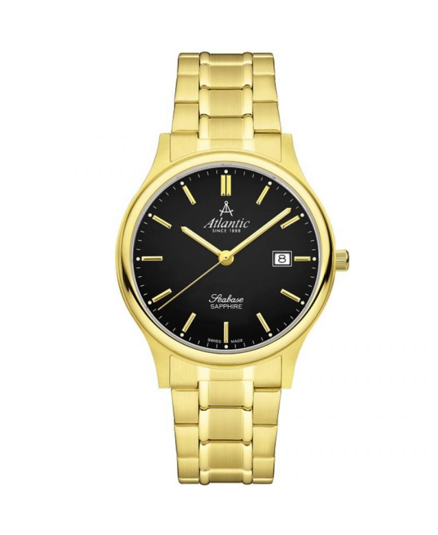 Men Swiss Classic Quartz Watch Atlantic 60348.45.61 Black Dial