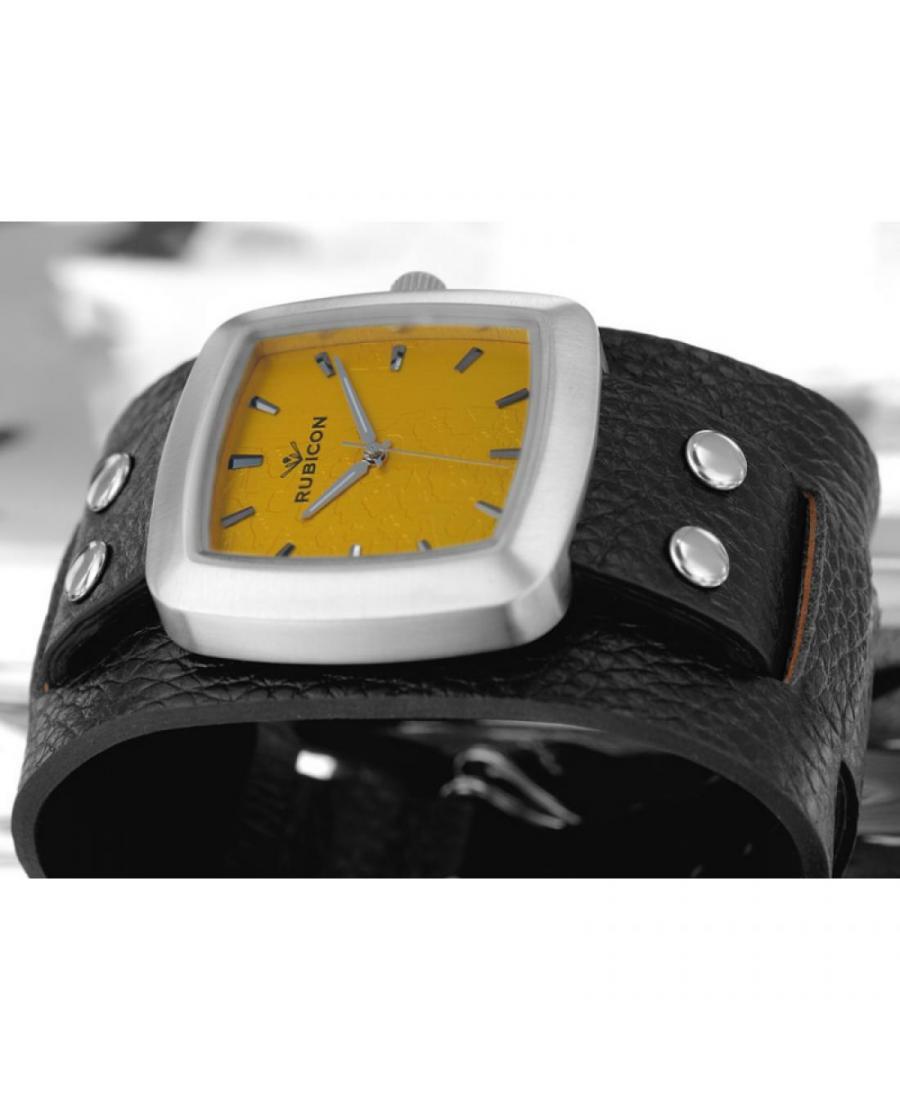 Kobiety Moda kwarcowy analogowe Zegarek RUBICON RNAC93SIYX03BX Żółty Dial 39mm