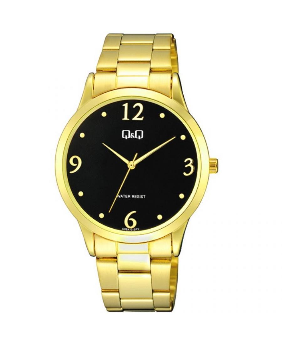Men Fashion Classic Quartz Watch Q&Q C08A-015PY Black Dial