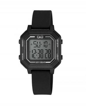Men Sports Japan Quartz Digital Watch Alarm Q&Q M205J001Y Grey Dial 34.5mm