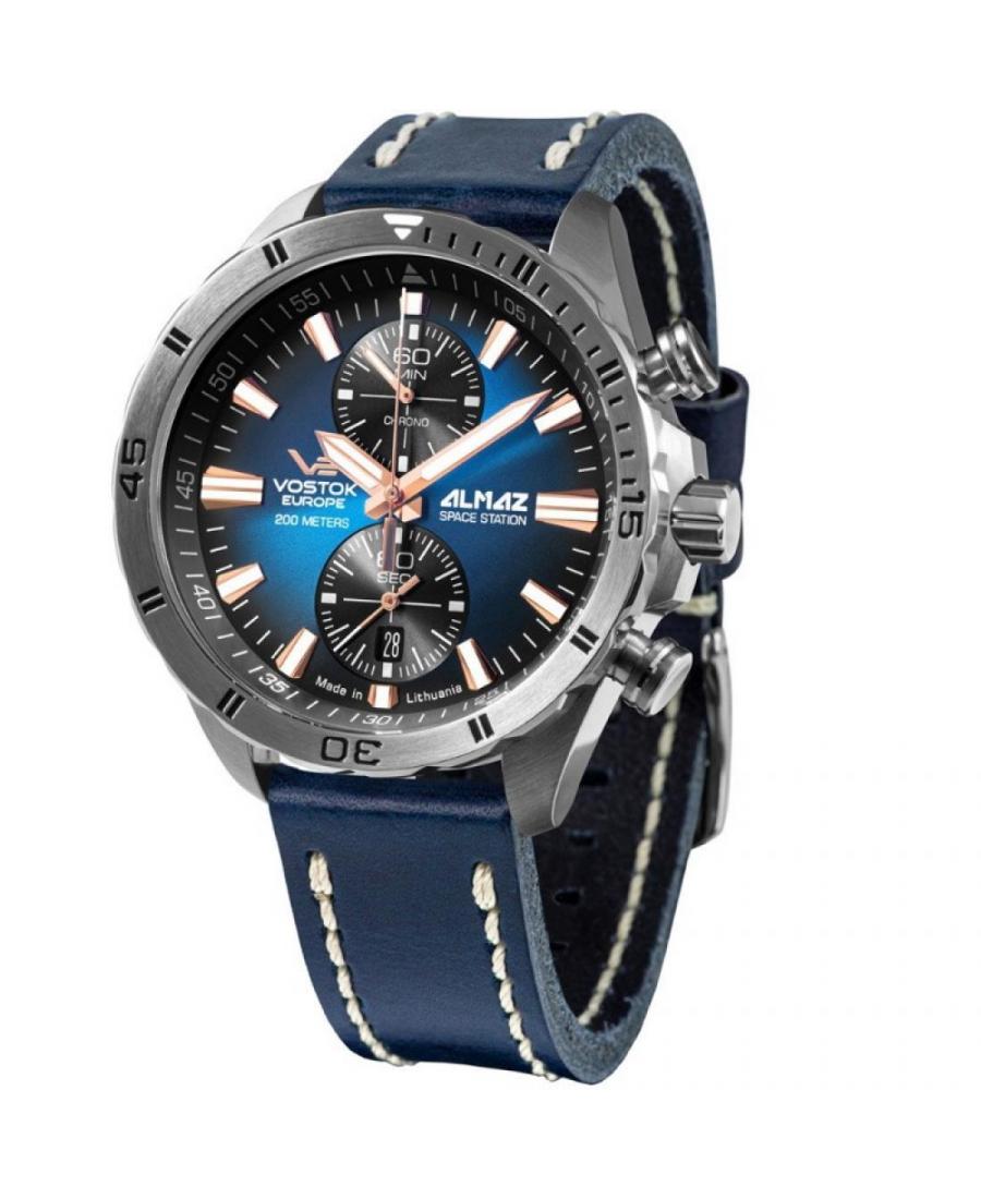 Mężczyźni Moda Diver kwarcowy analogowe Zegarek Chronograf VOSTOK EUROPE 6S11-320A675LE Niebieska Dial 47mm