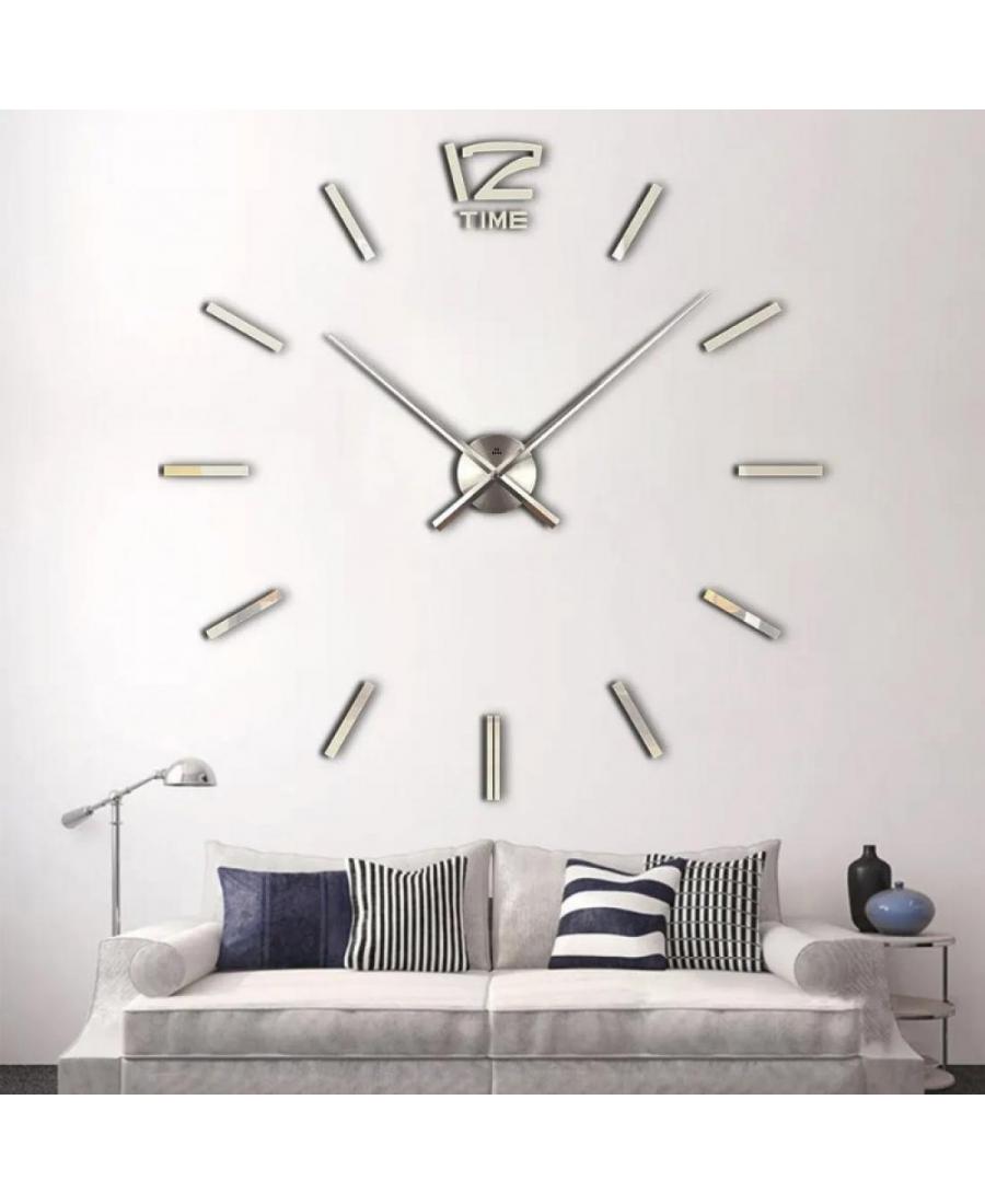 JULMAN Extra Large Wall Clock - Hands T4310S Steel color Metal Kolor stali