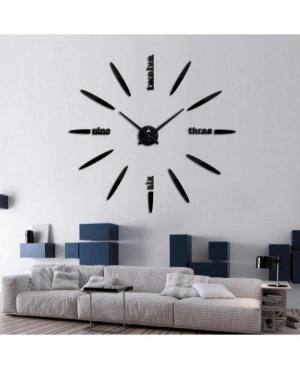 JULMAN Large Wall Clock - Hands T4212B Metal Black