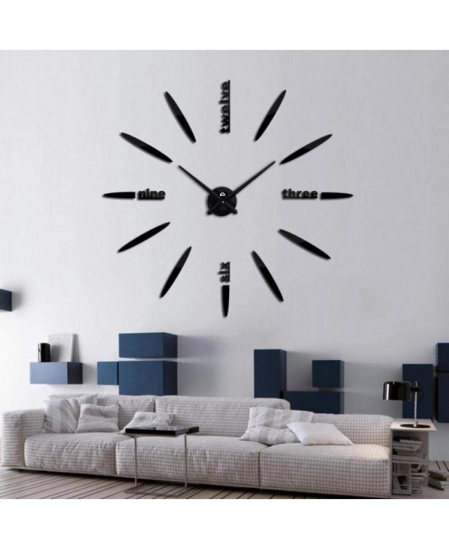 JULMAN Large Wall Clock - Hands T4212B czarny Metal Czarny