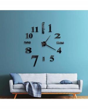 JULMAN Extra Large Wall Clock - Hands T4311B czarny Metal Czarny