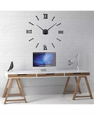 JULMAN Extra Large Wall Clock - Hands T4337B czarny Metal Czarny