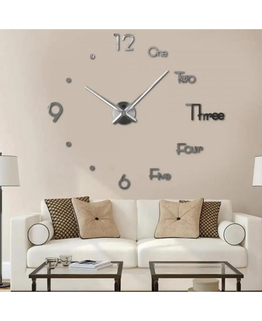 JULMAN Extra Large Wall Clock - Hands T4346S Steel color Metal Kolor stali