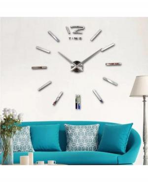 JULMAN Large Wall Clock - Hands T4203S Steel color Metal Kolor stali