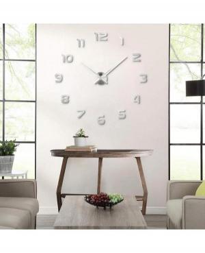 JULMAN Large Wall Clock - Hands T4202S Steel color Metal Kolor stali