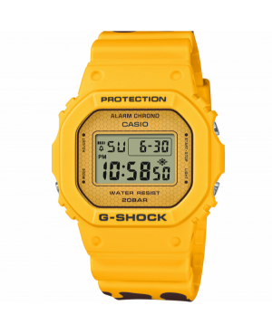 Mężczyźni sportowy Funkcjonalny Diver Japonia kwarcowy cyfrowe Zegarek Timer CASIO DW-5600SLC-9ER G-Shock Żółty Dial 48mm