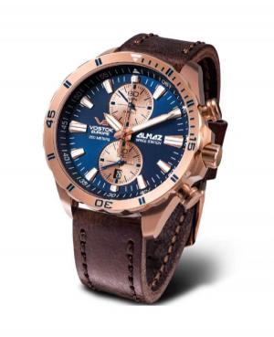 Men Fashion Diver Quartz Analog Watch Chronograph VOSTOK EUROPE 6S11-320B660LE Blue Dial 47mm