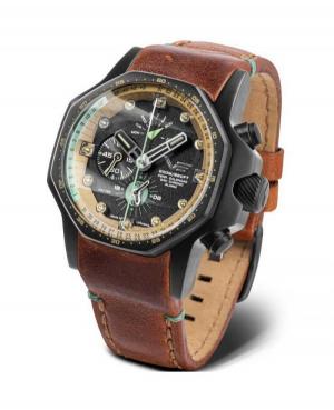 Men Diver Luxury Quartz Analog Watch Alarm VOSTOK EUROPE YM86-640C697 Black Dial 48mm