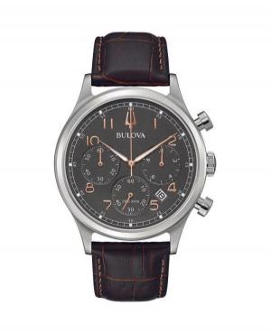 Men Classic Quartz Watch Chronograph BULOVA 96B356 Grey Dial 43mm