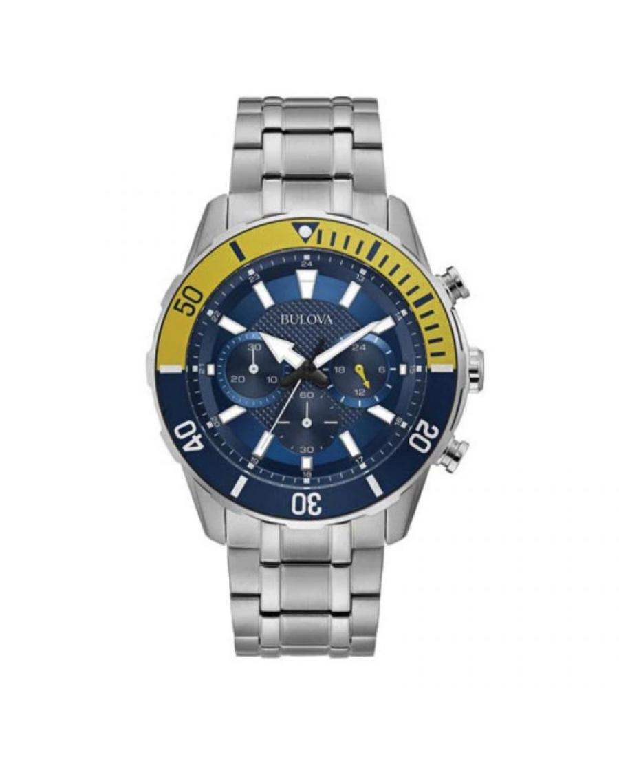 Mężczyźni kwarcowy Zegarek Chronograf BULOVA 98A245 Niebieska Dial 44mm