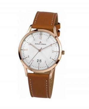 Mężczyźni klasyczny kwarcowy analogowe Zegarek JACQUES LEMANS 1-2066F Biały Dial 41mm