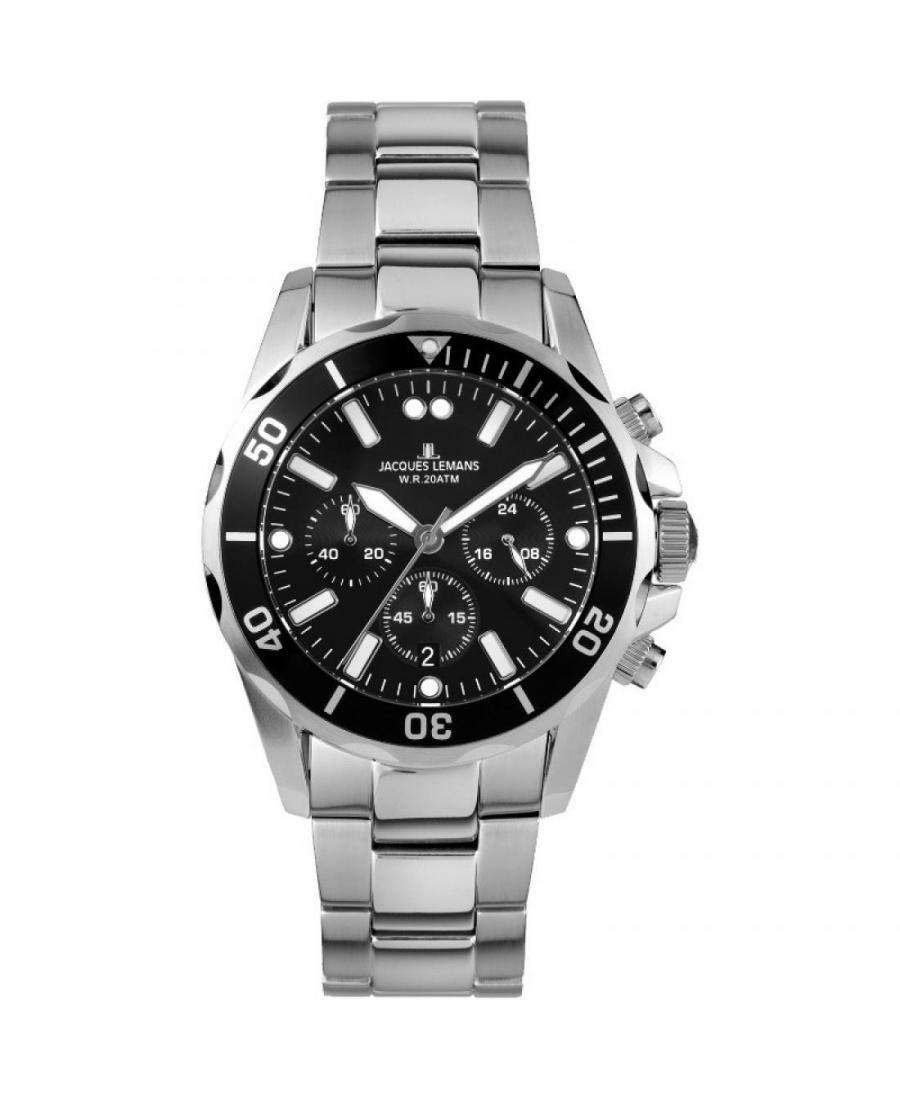 Men Classic Quartz Watch Jacques Lemans 1-2091F Black Dial