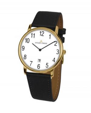 Mężczyźni klasyczny kwarcowy Zegarek JACQUES LEMANS 1-2003H Biały Dial 40mm