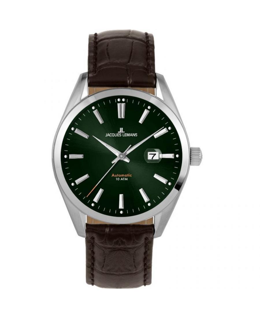 Men Classic Automatic Watch Jacques Lemans 1-1846.1C Green Dial