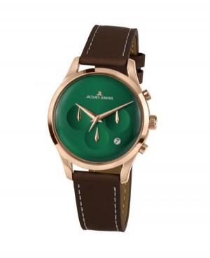 Men Classic Quartz Analog Watch Chronograph JACQUES LEMANS 1-2067H Green Dial 38mm