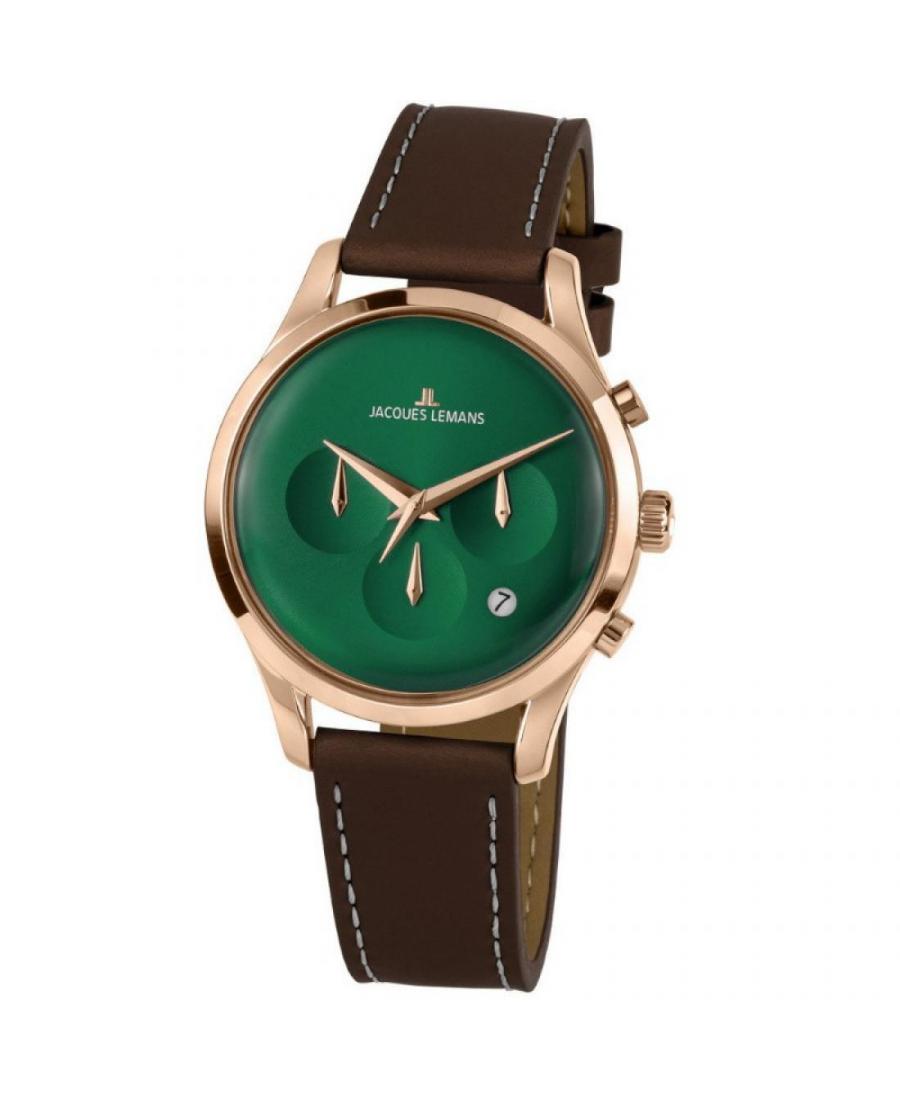 Men Classic Quartz Watch Jacques Lemans 1-2067H Green Dial